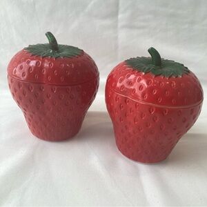 Vintage Strawberry Jam Jar Milk Glass MCM 1940 Cottagecore Grannycore Farmhouse